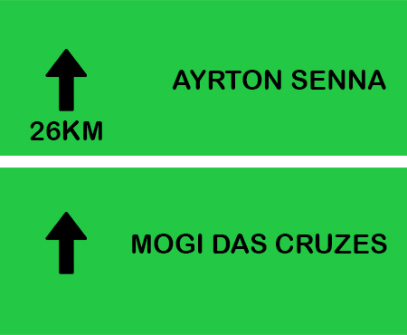 Saída para quem vem de Mogi das Cruzes